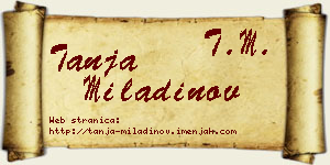Tanja Miladinov vizit kartica